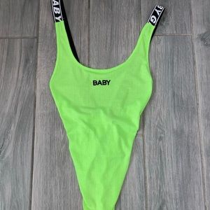 Festival Coachella Green neon pink baby bodysuit size xs brand new with tags!!